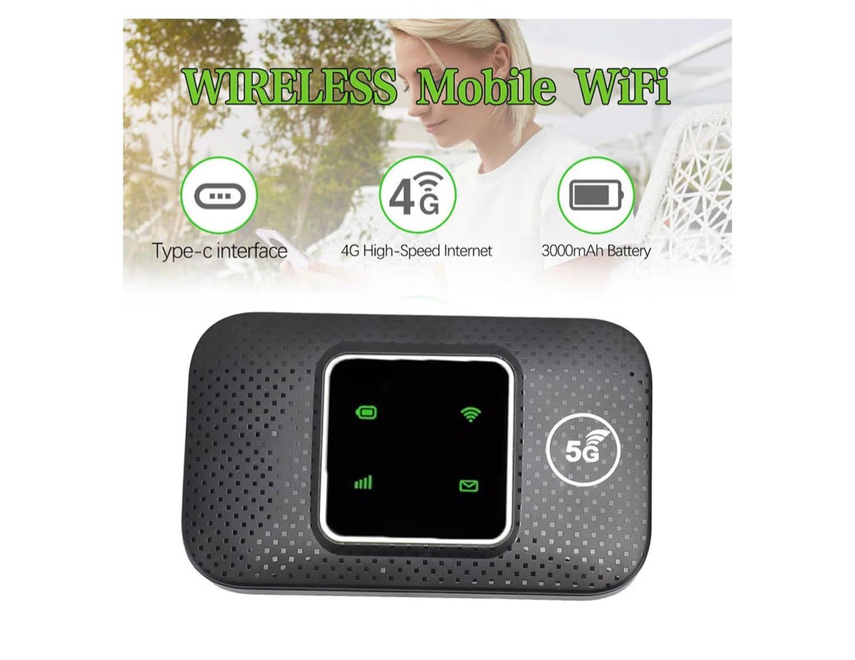 Goshyda 4G LTE Mobile WiFi Hotspot, Portable 4G Router with SIM Card Slot, Travel Hotspot Mini Router Support 10 Users, 150Mbps High Speed 4G LTE USB WiFi Modem