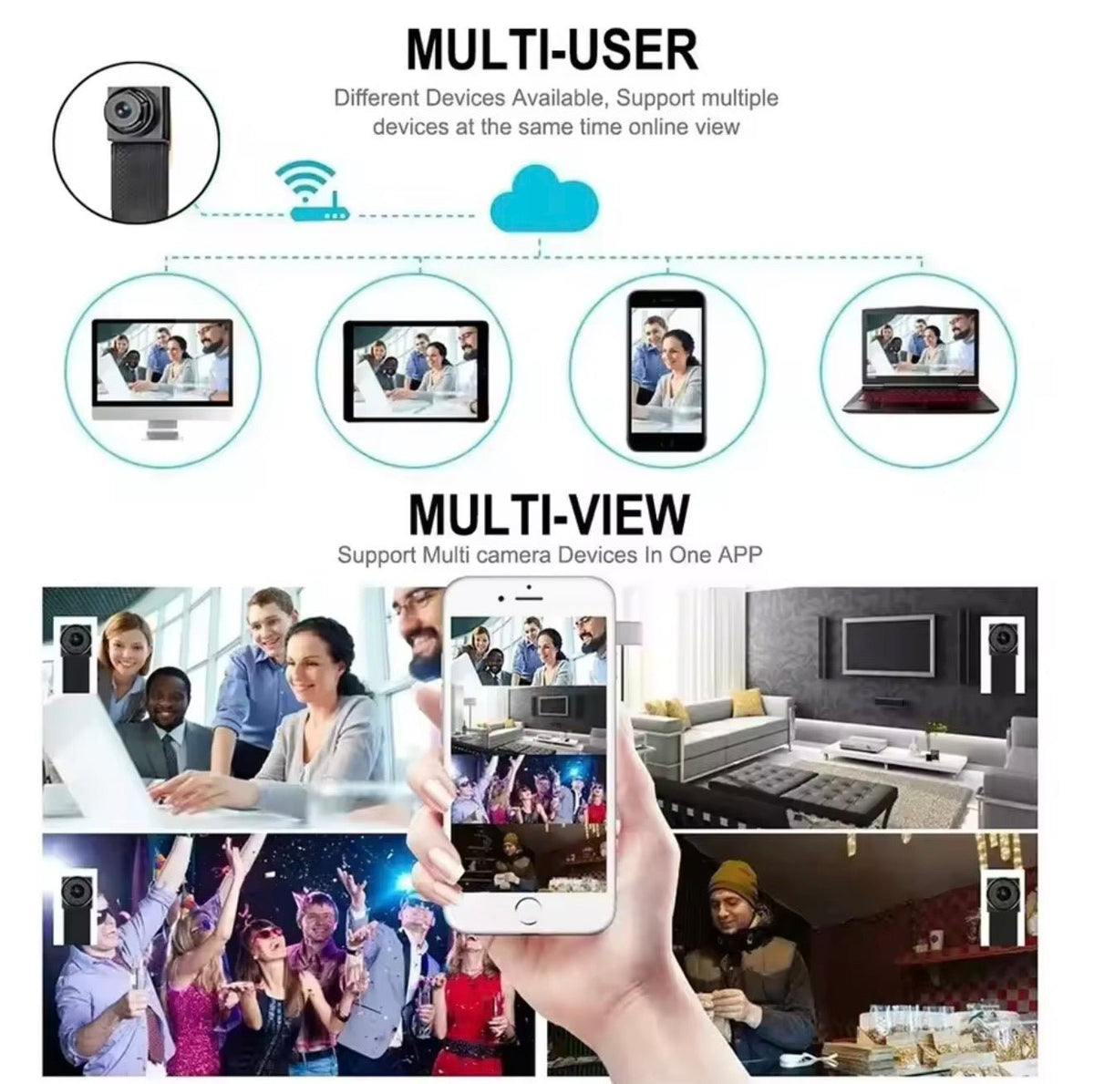 كاميرا أمان WiFi محمولة عالية الوضوح LS 4K، تستخدم للعرض عن بعد والمراقبة المتنقلة والكاميرات اللاسلكية الصغيرة التي يمكنك عنعها بنفسك